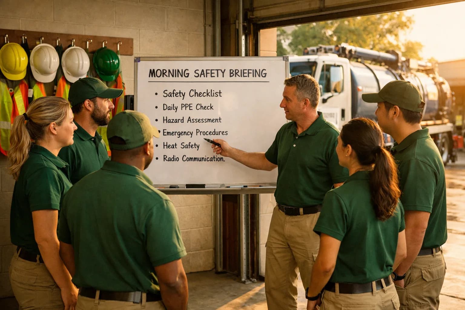 CES team morning safety briefing